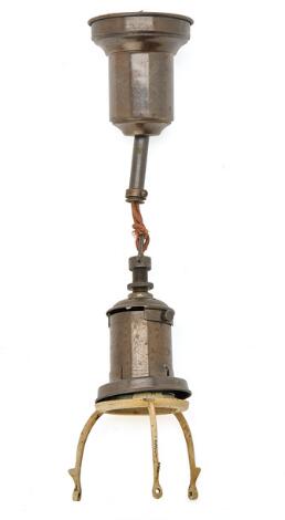 Poul Henningsen: "PH-3/3". Browned brass bayonet socket house. Marked Pat. Appl.