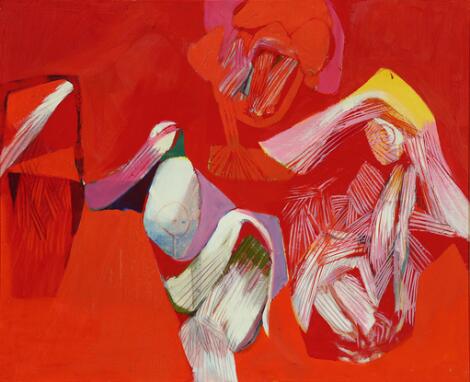 Arne Haugen Sørensen: Untitled. Unsigned. Oil on canvas. 81 x 100 cm.