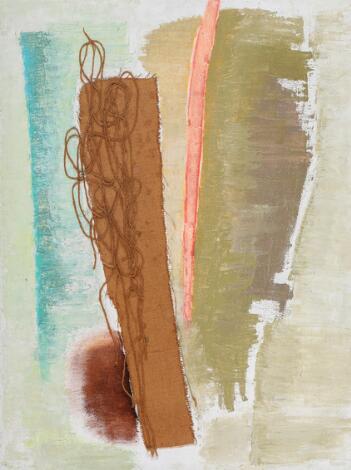 Rita Kernn-Larsen: Untitled. Signed on the reverse Rita Kernn-Larsen. Mixed media on canvas. 81 x 60 cm.