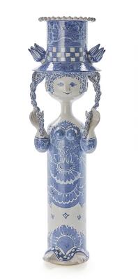 Bjørn Wiinblad: An earthenware flower stand/sculpture, modelled in