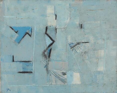 Danish painter: Untitled, 1956. Signed monogram 56. Oil on canvas. 45 x 56 cm.