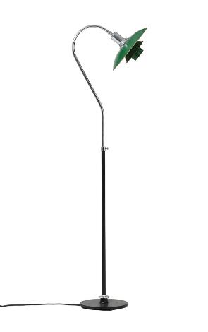 Poul Henningsen and others: Height adjustable floor lamp mounted with PH-3/2 shades.