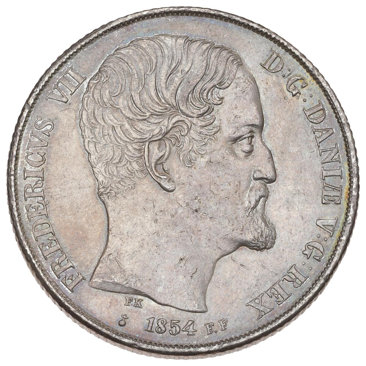 Frederik VII, 2 rigsdaler 1854 FF, H 6B