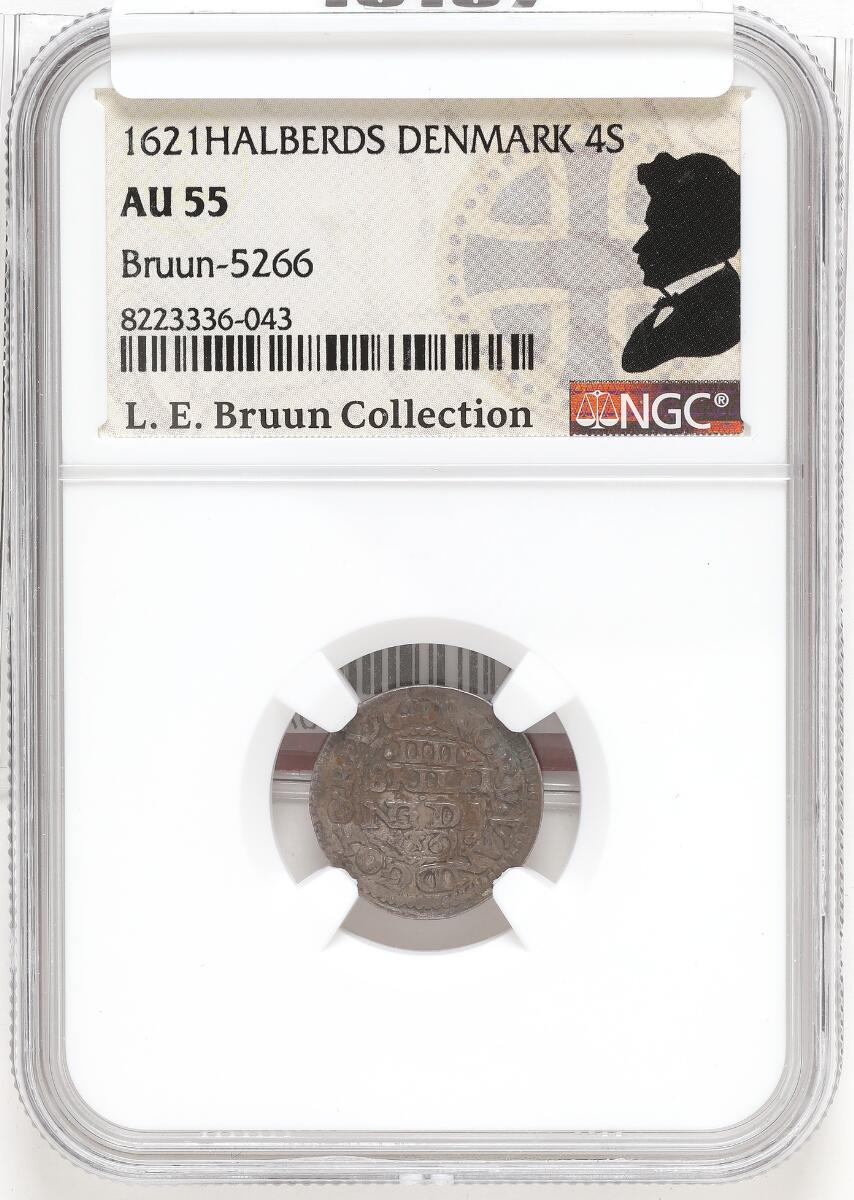 Christian IV, 4 kroneskilling 1621, H 115D, S 64, Sieg 45.4, Bruun-5266, KM 81 - unusually fine specimen of Johan Engelbrecht's rare type — Coins, Medals & Banknotes/Denmark/Christian IV, 1588–1648 — Bruun Rasmussen