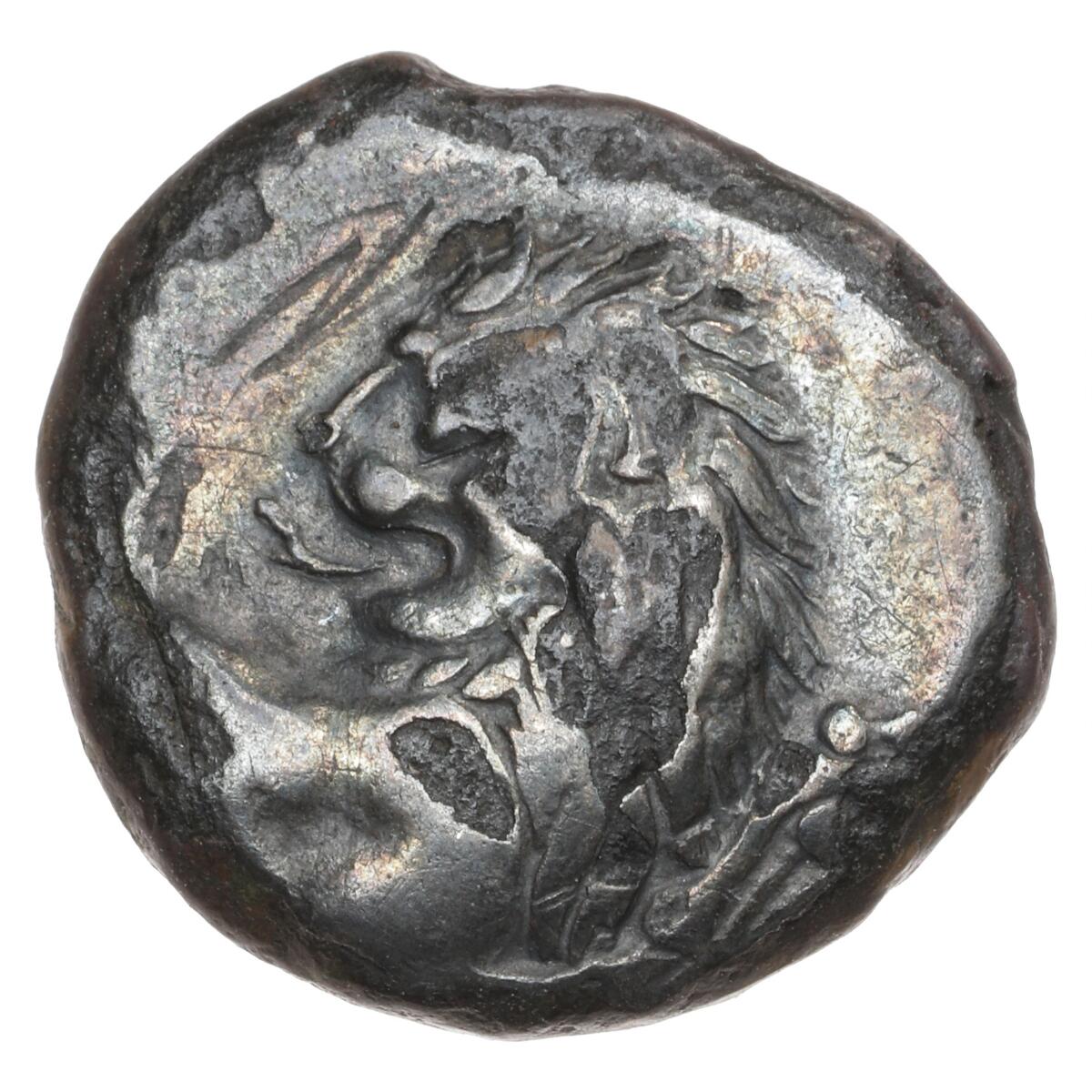 Ancient Greece, Thrace. Chersonesos. 386–338 BC. Hemidrachm. Forepart of lion / kerykeion; HGC 3.2, 1437, scratched, 1.72 g