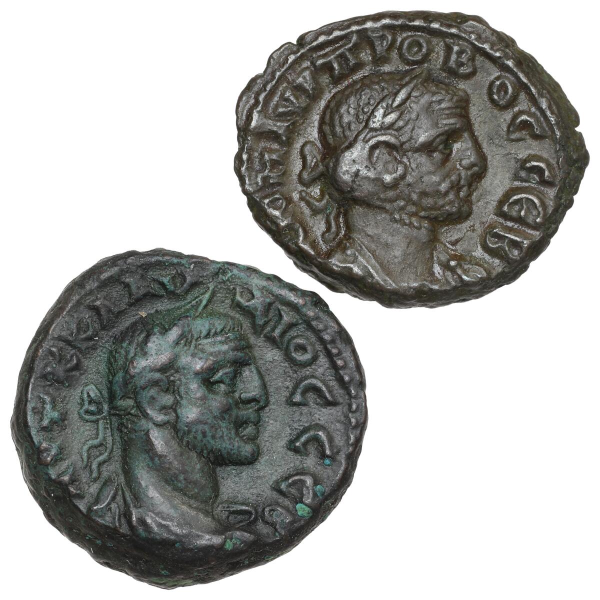 Roman Empire, Alexandria, Claudius II, 268–270 e.Kr., Tetradrachm, RCV 3240, cond. VF, and Probus, 276–282 AD, Tetradrachm, RCV 3387, cond. EF. (2)