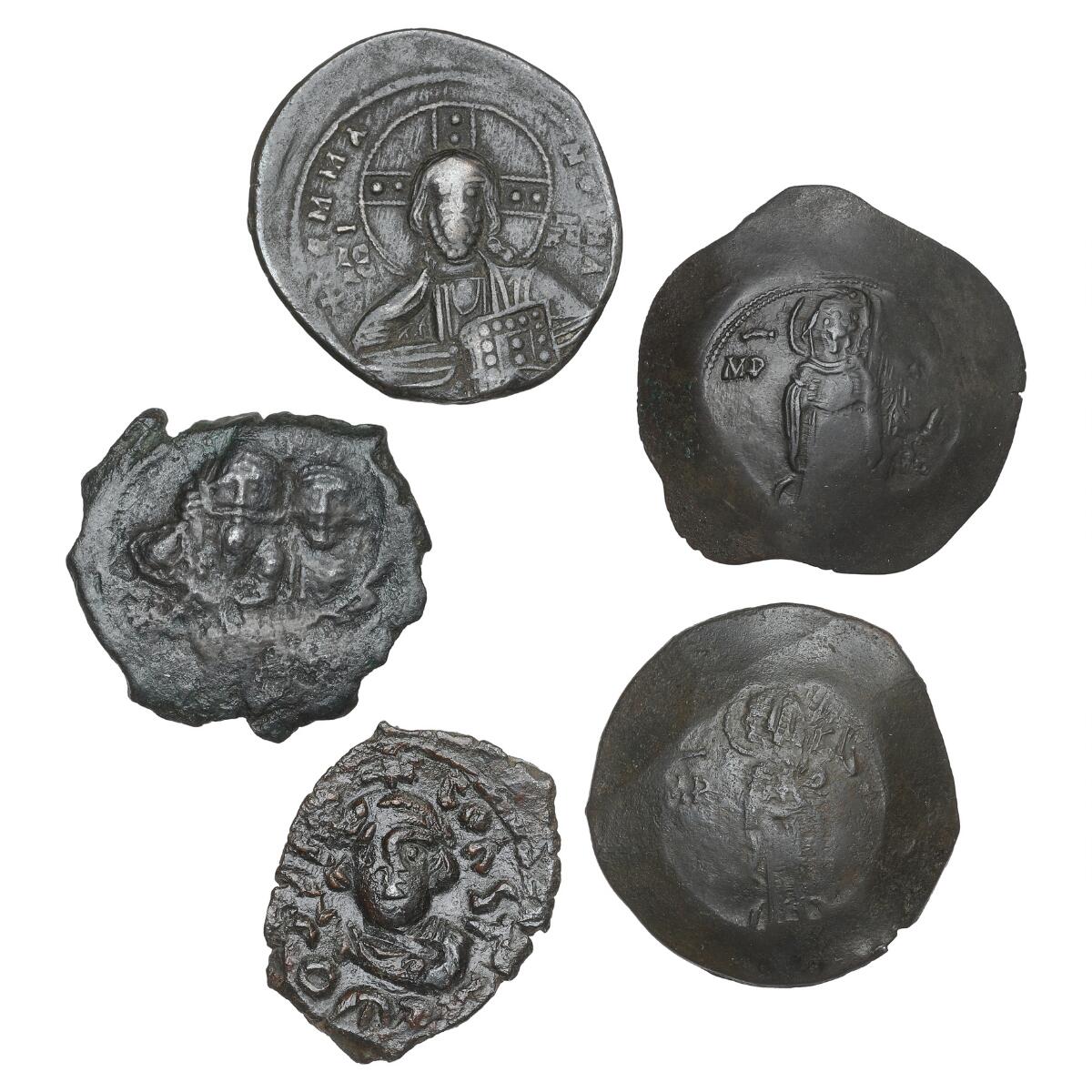 Byzantium, collection of 5 pcs different copper coins — Coins, Medals & Banknotes/Ancient coins/Byzans — Bruun Rasmussen
