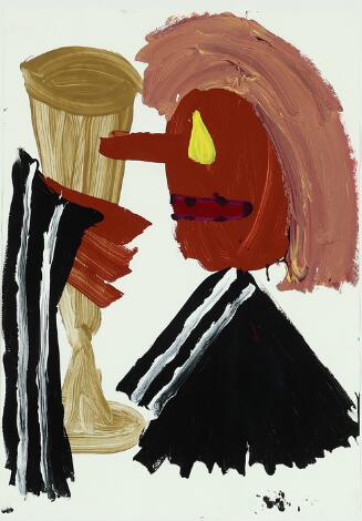 Frederik Næblerød: Untitled. Presumably signed on the reverse. Oil on paper. Sheet size 65 x 44 cm.