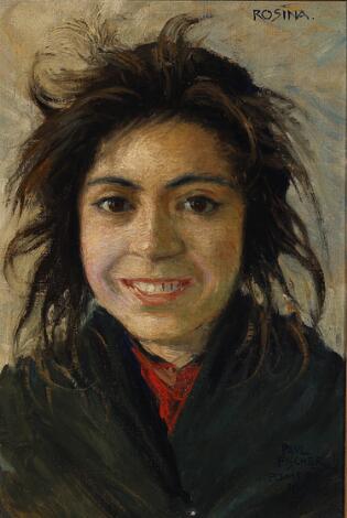 Paul Fischer: "Rosina". Signed and dated Paul Fischer, Pompei 1894. Oil on canvas. 37.5 x 26 cm.