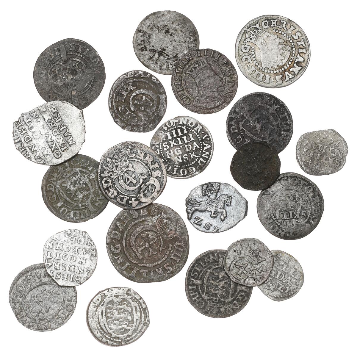 Christian IV, collection of coins, in total 21 pcs