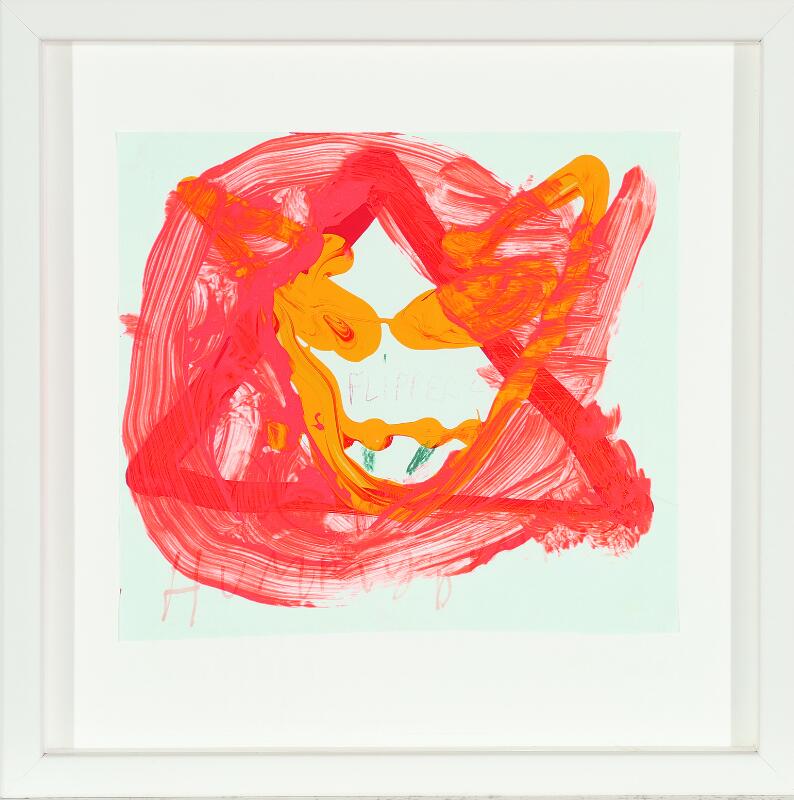 Jonathan Meese: Composition. Unsigned. Mixed media on paper. Sheet