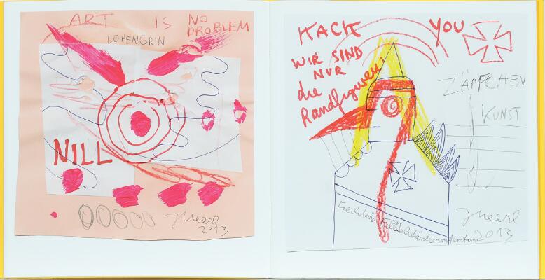 Jonathan Meese: Composition. Unsigned. Mixed media on paper. Sheet