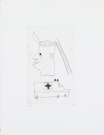 Frederik Næblerød: Untitled. Signed F.N. 20, 44/160. Etching. Sheet size 37.5 x 28.5 cm. Unframed.