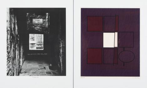 Ole Schwalbe: "Romerske synonymer". Signed Schwalbe, 17/100. Lithograph in colours and photographic templates. Visible size 46 x 39 cm. (2)