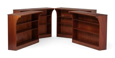 Danish cabinetmaker: Set of four shelving units with solid mahogany top. (4)