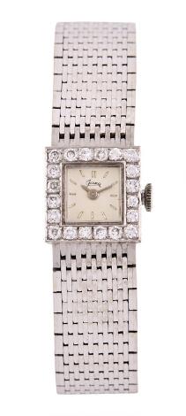 "Cocktail" of 14k white gold. Mechanical movement with manual winding. 1960s.