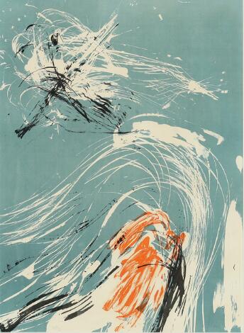 Asger Jorn: Composition from "Jubilæumsserien". Signed and dated Jorn 63, 48/50. Lithograph. 59.5×43.5 cm.