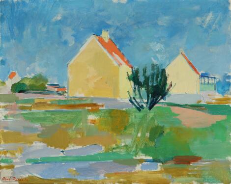 Olaf Rude: Motif from Allinge. Signed Oluf Rude, 1926. Oil on canvas. 73 x 92 cm.