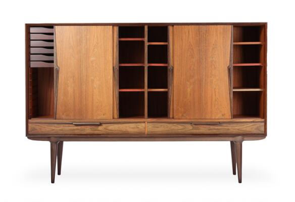SOLD. Gunni Omann: A rosewood sideboard, front with two drawers and ...