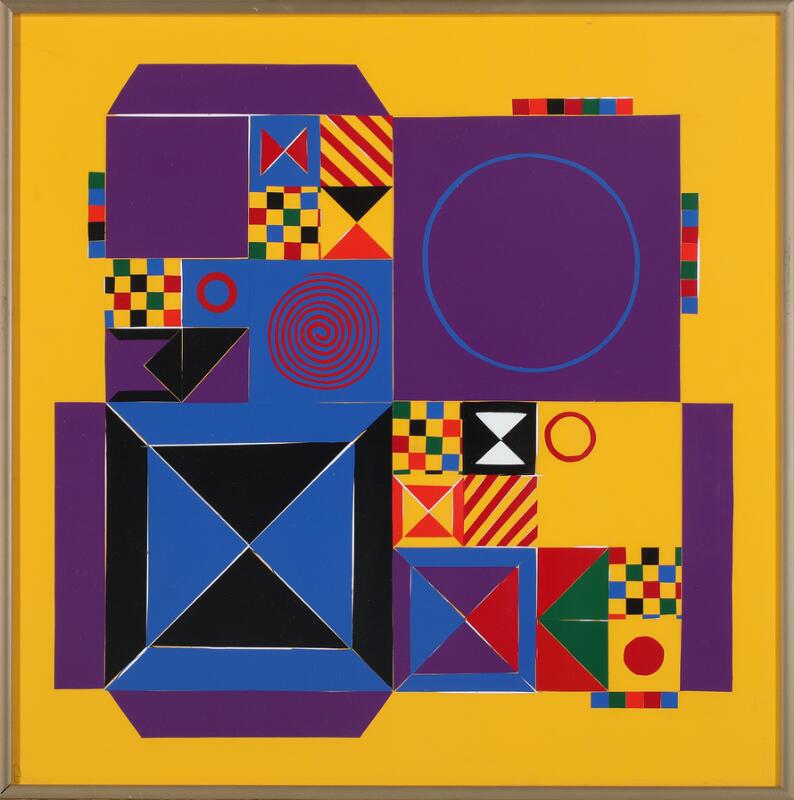 Karl Åge Riget: Untitled. Unsigned. Two collages on paper. 44 x 44