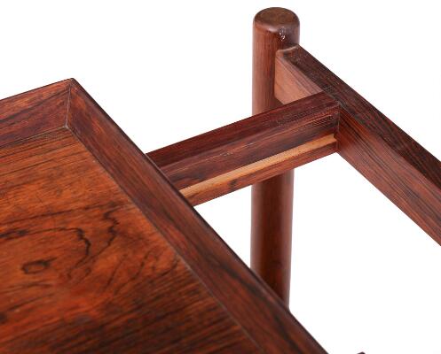 キッチンワゴン Poul Hundevad Rosewood wagon Poul Hundevad: Rosewood trolley with sliding top and underlying