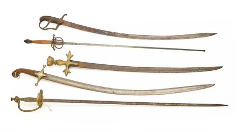 Five edged weapons.