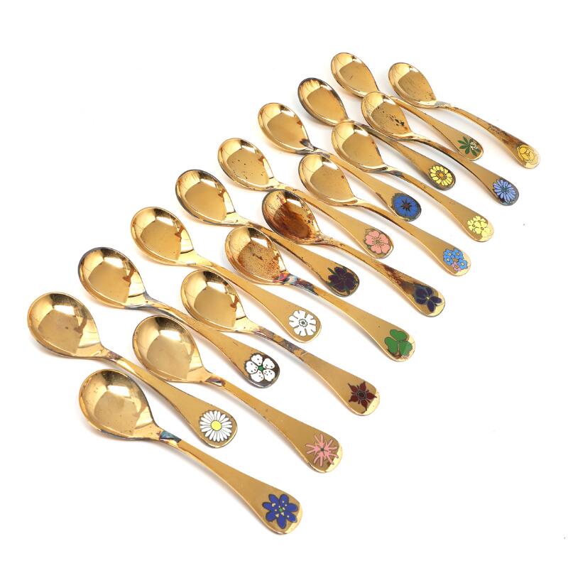 Georg Jensen: A collection of 17 gilt sterling silver annual