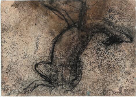 John Olsen: "Svedetegning". Signed John Olsen 08. Mixed media on paper. Sheet size 53 x 37 cm.