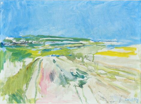 Axel P. Jensen: Landscape. Signed Axel PJ. Oil on canvas. 36 x 48 cm.
