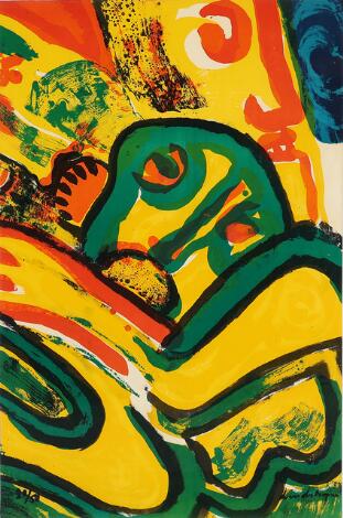 Bengt Lindström: Untitled. Signed Lindstrøm, 20/50. Lithograph in colours. Visible size 98 x 62 cm.