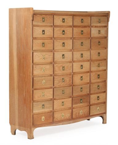 Danish cabinetmaker: Cabinet in oak, front with 36 drawers. 1920s-30s. H. 146. W. 132. D. 40 cm.