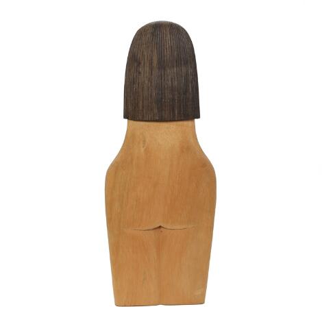 Jacob Hermann: Woman seen from behind. Signed monogram. A carved rubberwood and bog oak relief. H. 75. W. 29 cm.