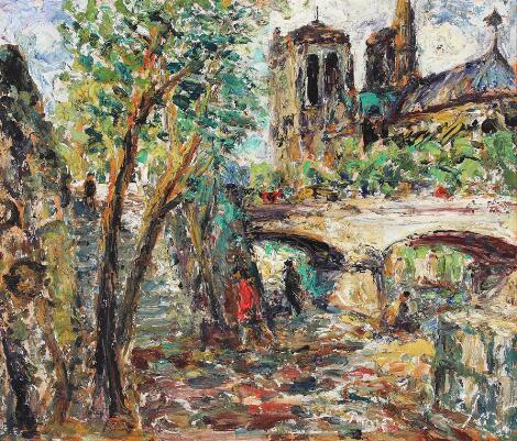 Einar Johansen: Parisian Scene. Signed E.J. 63, Paris. Oil on canvas. 60 x 70 cm.