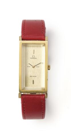 Omega: De Ville "Emeraude" of gilt steel, ref. 511.0377. Mechanical movement with manual winding, cal. 620. 1971.