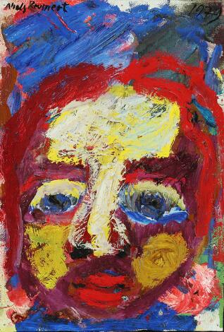 Niels Reumert: Portrait. Signed Niels Reumert. Oil on canvas mounted on panel. 33 x 23 cm.