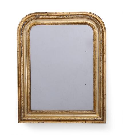 French Louis Philippe mirror in gilded wood frame. Mid-19th century. H. 61. W. 49.